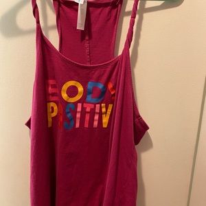 Beachbody pink Let’s Get Up Body Positive tank